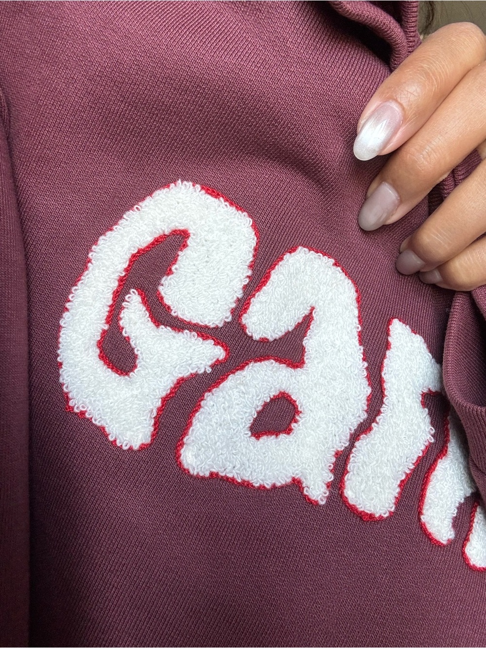 Ganni Maroon Crewneck Sweatshirt with White Logo - Picture 9 of 9